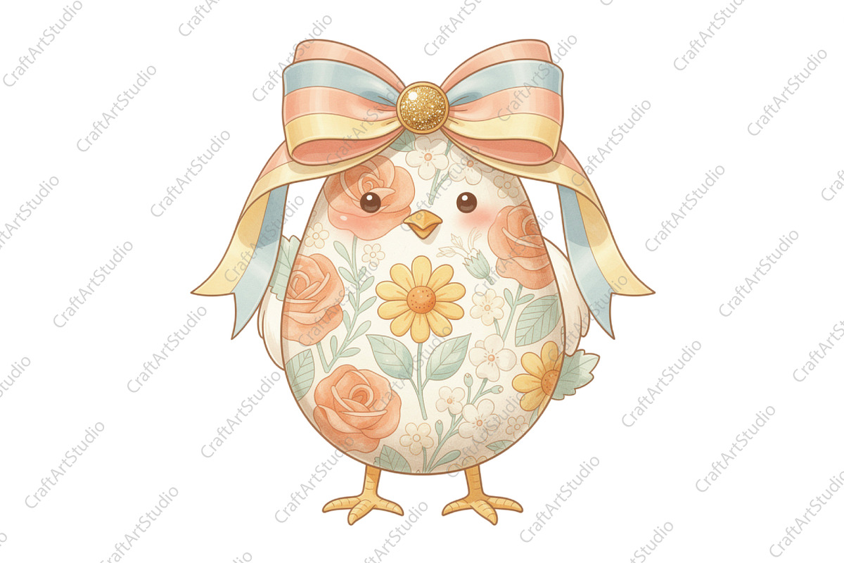 Happy Easter Chick PNG, an Illustration by CraftArtStudio (Photo 1 of 4)