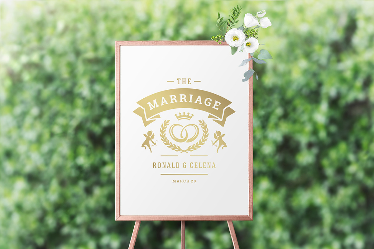 18 Wedding Logos and Badges, a Branding & Logo Template by Vasya Kobelev (Photo 3 of 13)