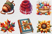 Watercolor Crochet Autumn Clipart, an Illustration by Black Bird Studio (Thumbnail 2 of 6)