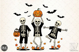 Dancing Skeleton Halloween Pumpkin P, a Graphic by Libby Wishes