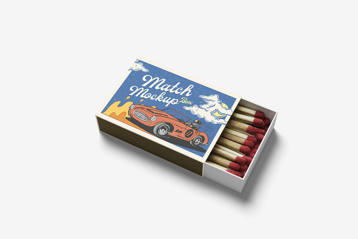 Match Box Mockup, a Product Mockup by bimockup (Photo 3 of 6)