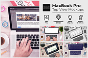 MacBook Top View Responsive Mockups, a Books & Magazine Mockup by Mockups & Illustrations (Thumbnail 1 of 9)