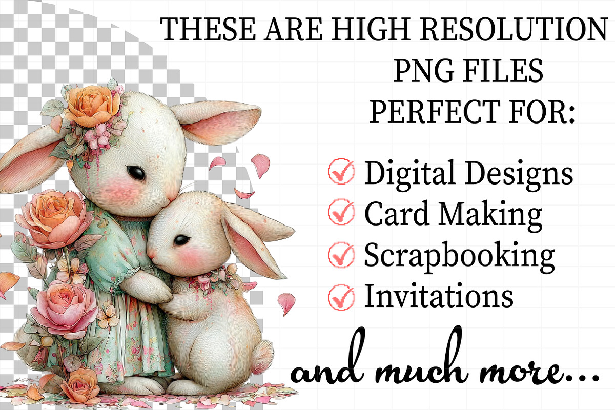 Whimsical Mother's Day Bunny Clipart, an Illustration by Daily.Designs (Photo 2 of 7)