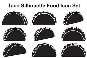 Stuffed Taco Silhouette Collection, an Object Graphic by Designer_Momina