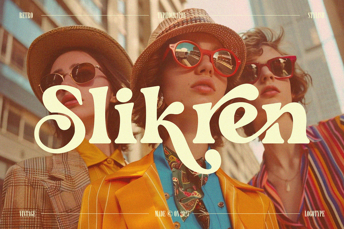 Slikren || Vintage Retro Serif Font, a Serif Font by Ermedia Studio (Photo 1 of 10)