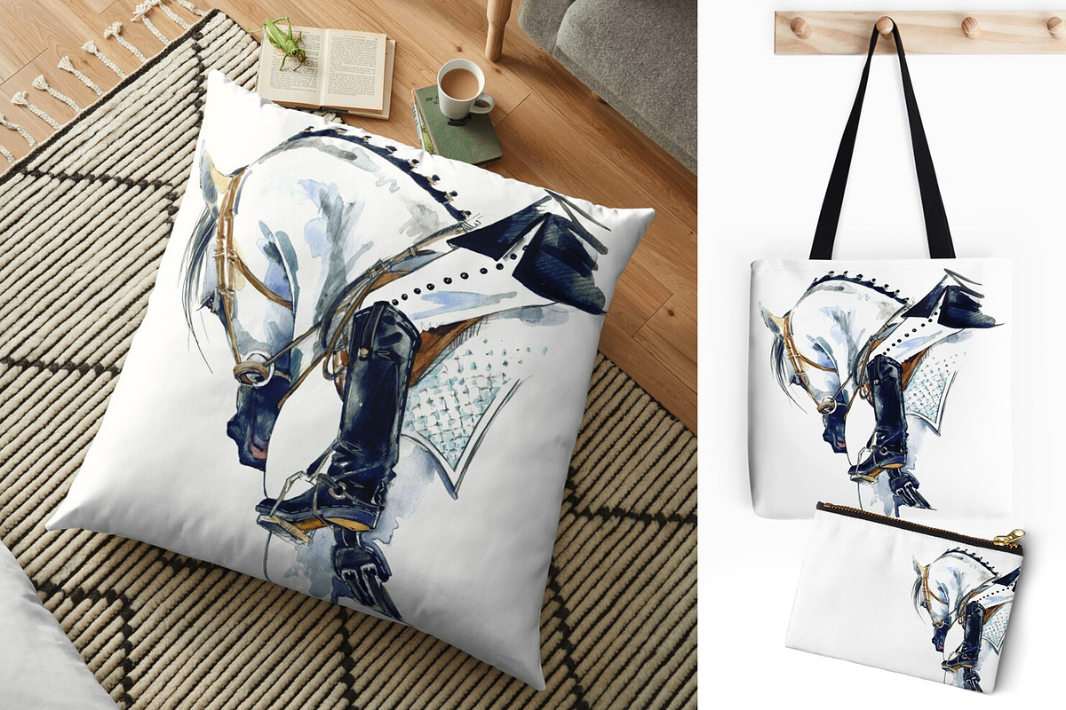 Sport Horses watercolor set, an Object Graphic by FineArt (Photo 8 of 18)