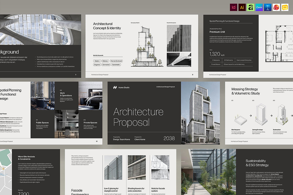 Architecture Presentation Template, a Presentation Template by BrandPacks (Photo 1 of 7)
