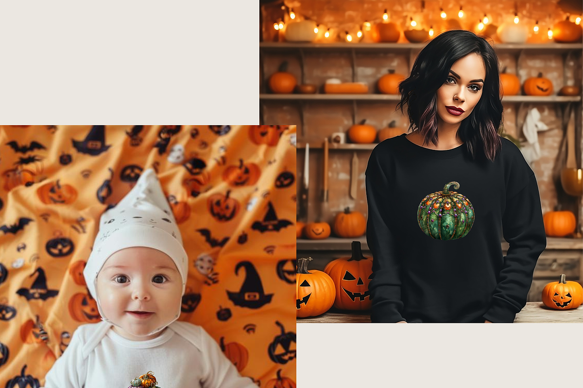 SPOOKY GEM PUMPKINS CLIPART PACK, a Seasonal Illustration by Daring Digies (Photo 7 of 8)