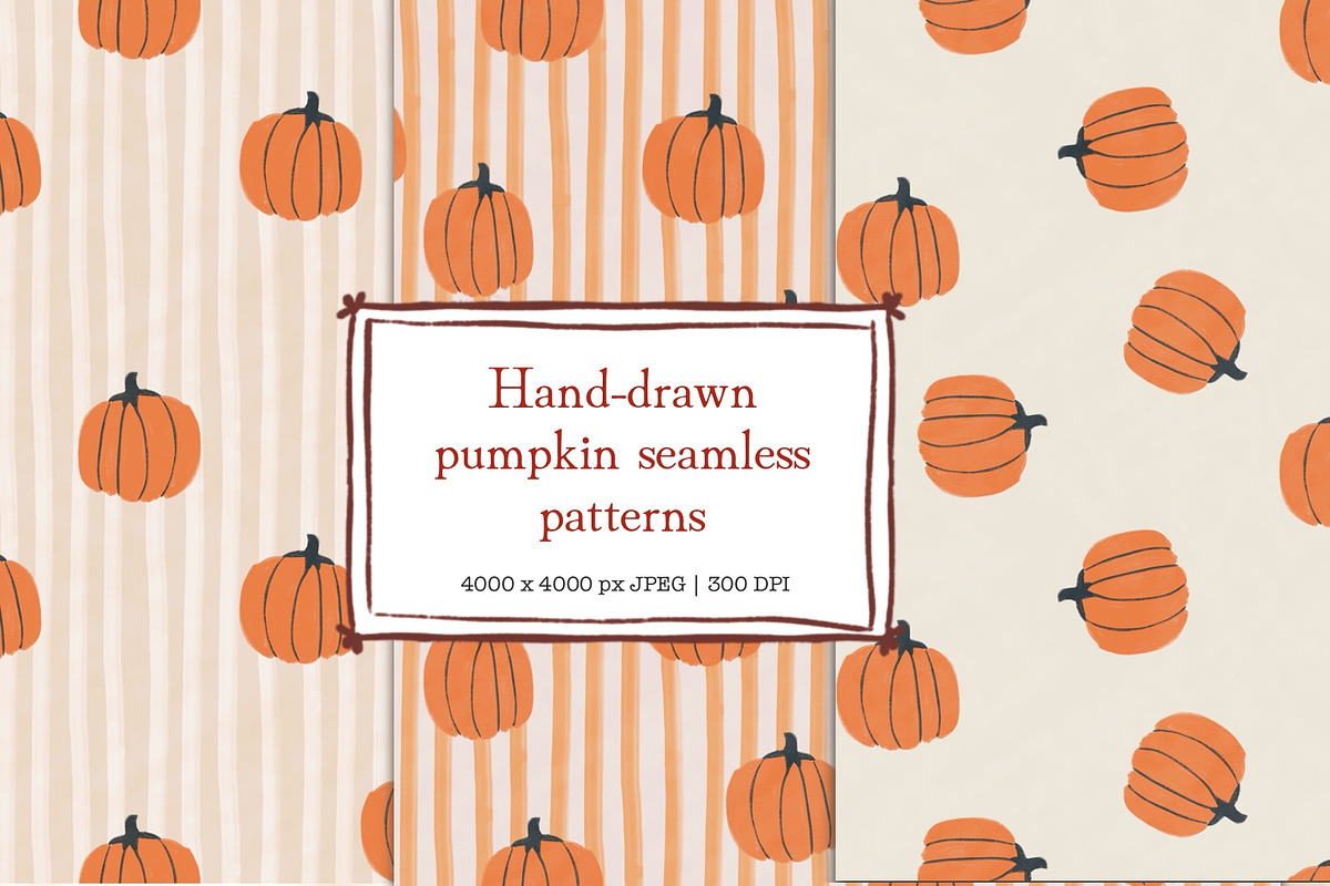 Pumpkin Pattern Collection, a Pattern Graphic by Katie Lisker (Photo 1 of 3)