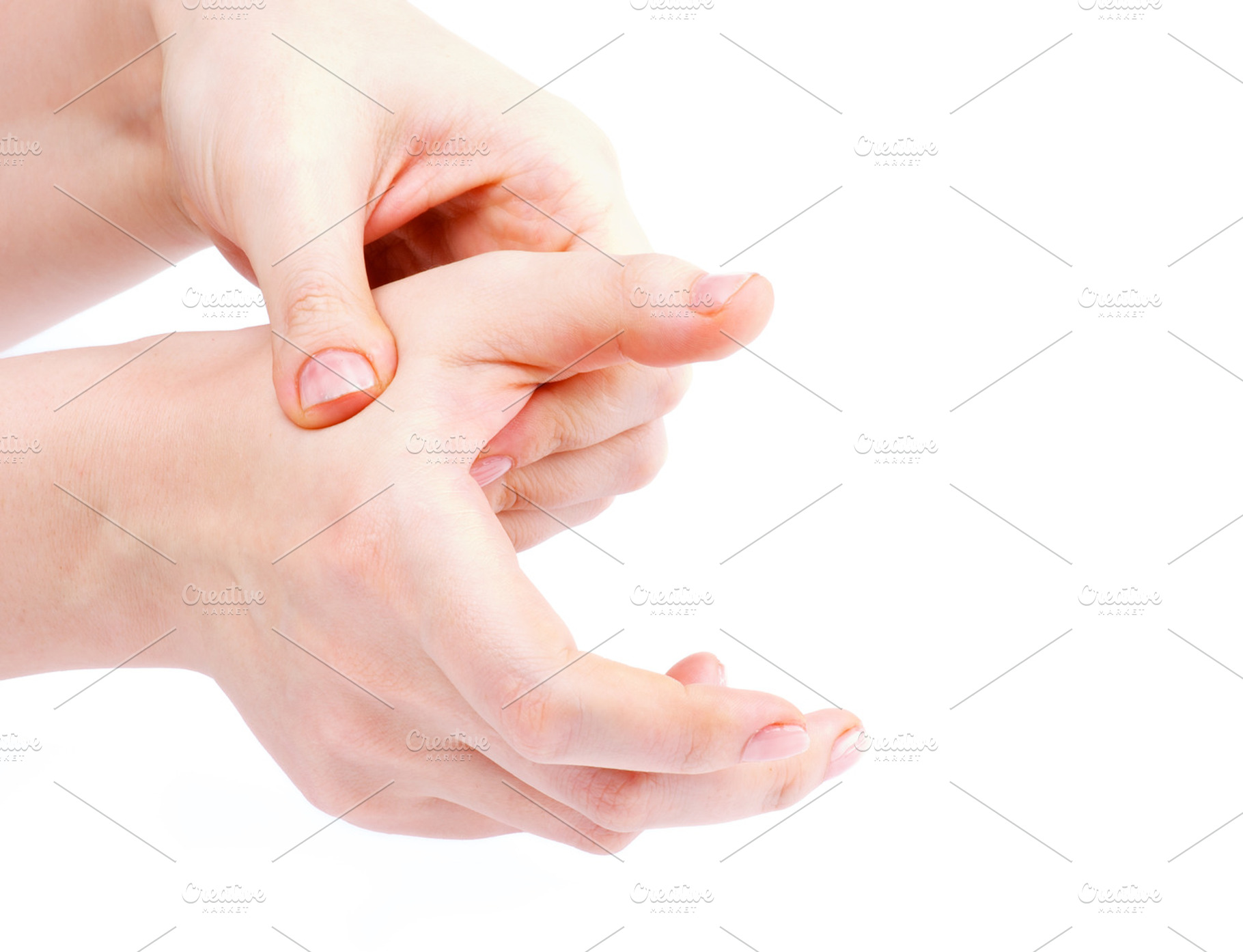 Healthy hand massage containing action, adult, and alternative therapy, a Health & Medical Photo by zhekos