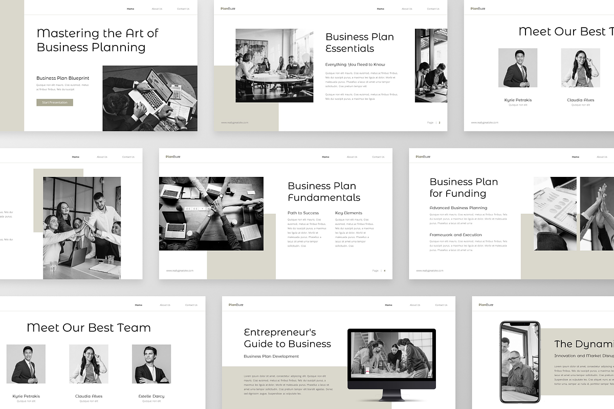 Business Plan Google Slide Template, a Presentation Template by GraphauseProject (Photo 4 of 6)