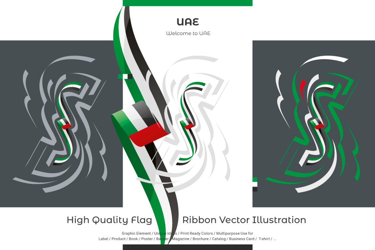 UAE flag ribbon vector, a Templates & Theme by Simbos (Photo 2 of 9)