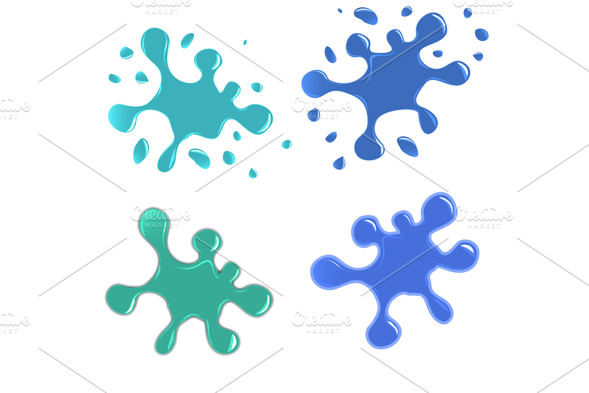 vector inkblot water colors, an Object Illustration by piter.goskov