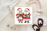 Mr & Mrs Santa Claus Christmas PNG, an Illustration by CraftArtStudio (Thumbnail 6 of 6)