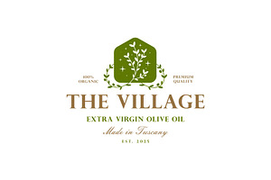 Olive Oil Leaves House Logo, a Branding & Logo Template by Buqancreative