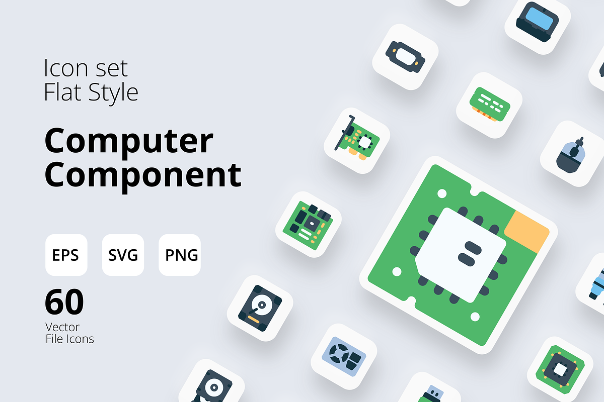 Computer Component Simple Flat Icon, an Icon by TRDesignCreativeStud (Photo 1 of 4)