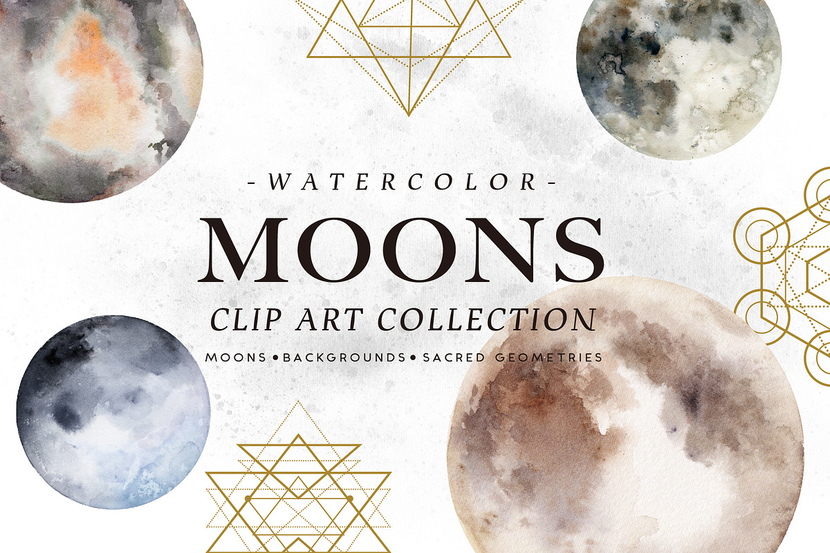 Watercolor Moons, an Illustration by Graphic Box (Photo 1 of 10)