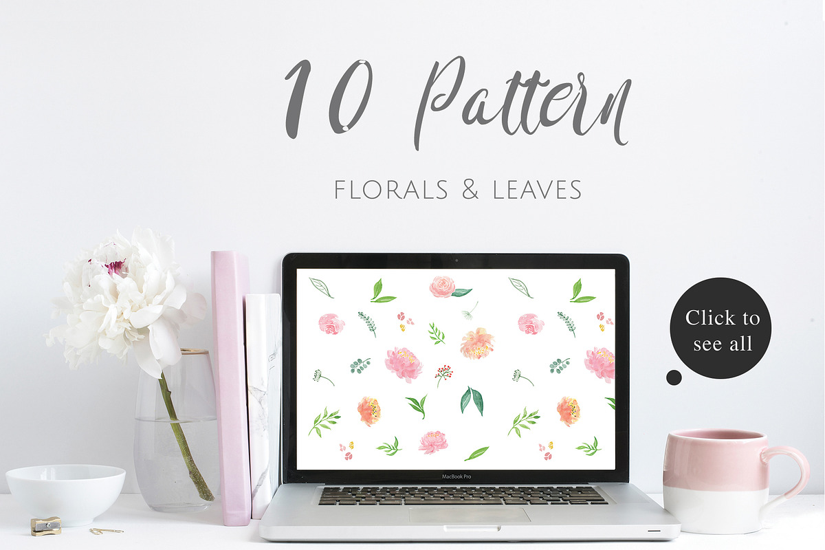 Florals Spring Watercolor, a Decorative Illustration by Planolla (Photo 3 of 8)