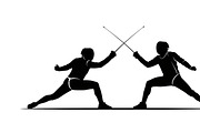 An elegant Fencing Duel Silhouettes, an Illustration by Amazin_art (Thumbnail 20 of 31)