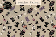 Spooky Birthday Seamless Pattern, a Seasonal Illustration by Willow Paige Farms (Thumbnail 1 of 3)