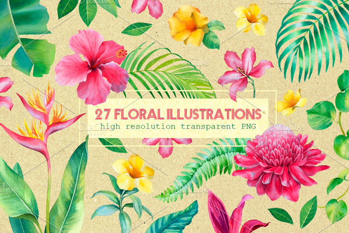 Tropical flora, a Texture Illustration by Sundra (Photo 2 of 15)
