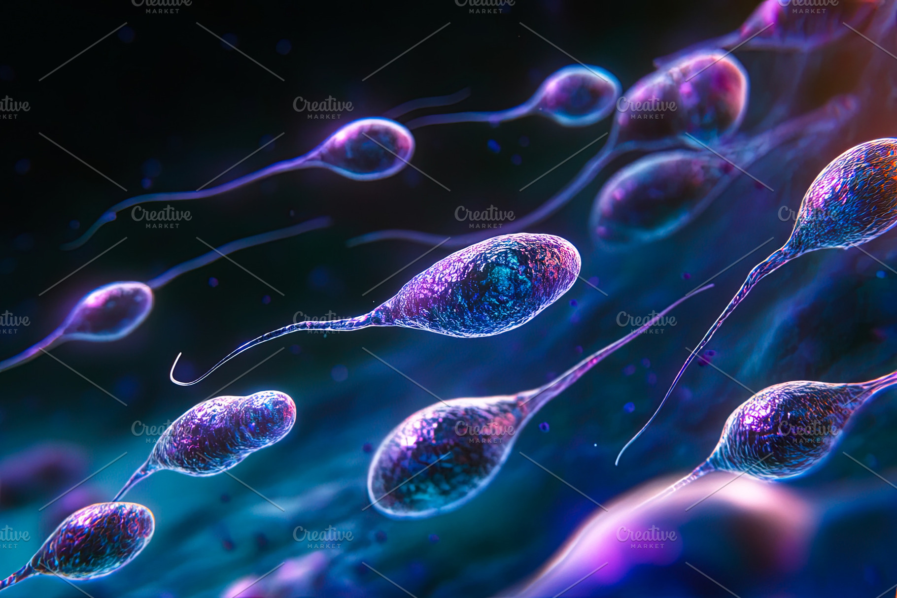 3D Rendering of Sperm Cells, a Health & Medical Photo by Ales Munt