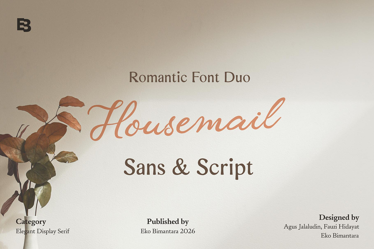 Housemail; Romantic Script and Sans, a Script Font by Eko Bimantara (Photo 1 of 16)