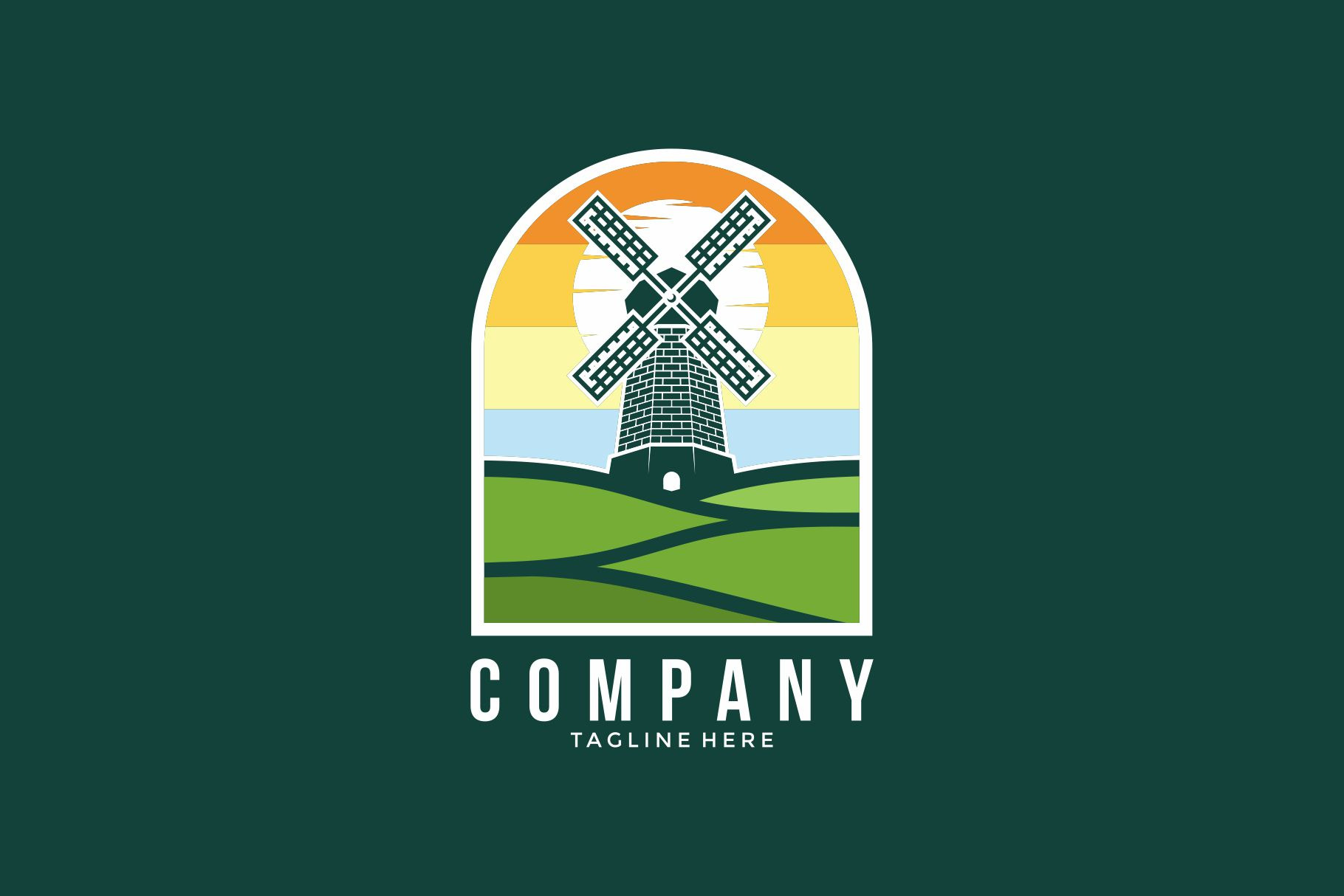 Farm logo design with windmill icon, a Branding & Logo Template by ...