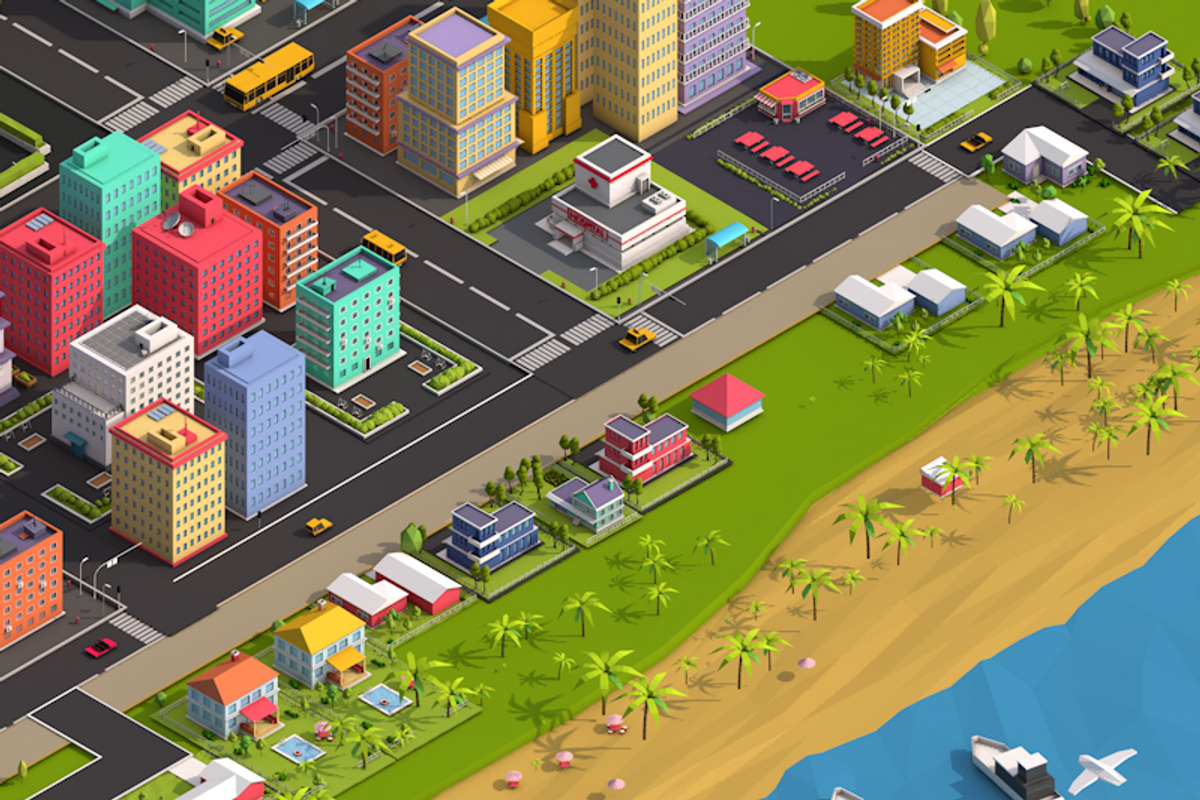 Low Poly Megapolis Premium Pack, an Architecture 3D Model by Anton Moek (Photo 9 of 14)