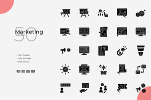 Marketing Solid Icons, a Solid Icon by Bloodline