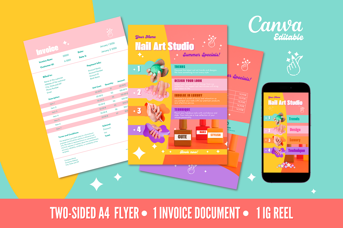 Nail Studio Marketing Templates, a Marketing Template by PaolaroiDesign (Photo 2 of 7)