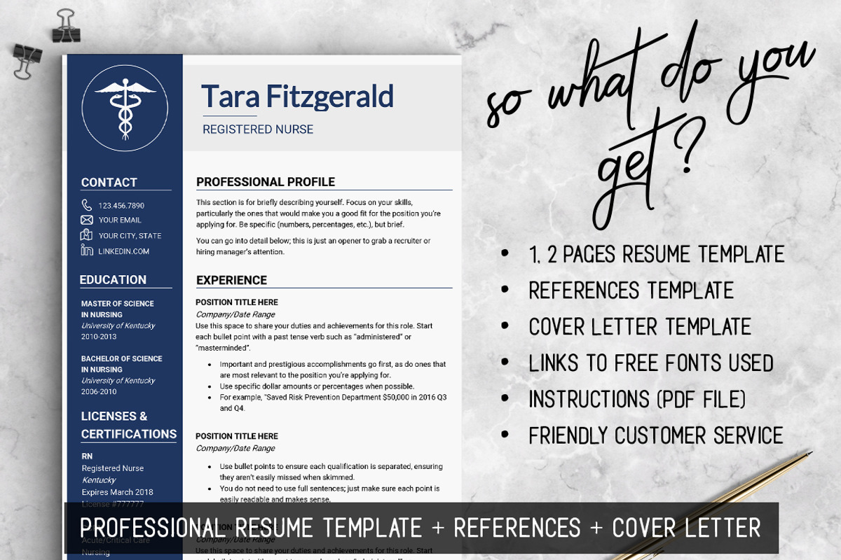 Nursing RESUME Template / MS Word, a Resume Template by LevelUpResume (Photo 3 of 5)