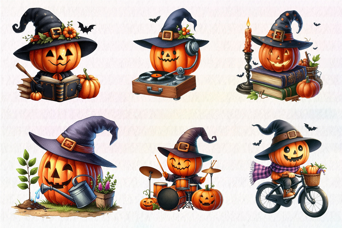 Funny Pumpkin Character Clipart, an Illustration by CreationArt (Photo 7 of 7)