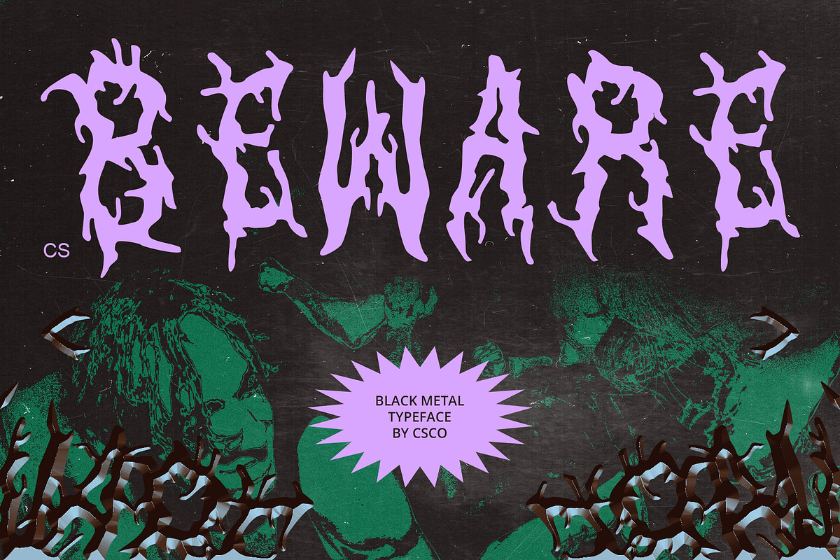 CS Beware – Black Metal Font, a Blackletter Font by Craft Supply Co. (Photo 1 of 8)