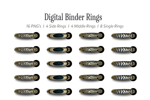 Digital Binder Rings in 2 Tone Gold