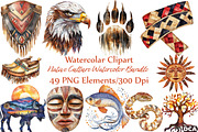 Native Culture Watercolor Clipart, an Illustration by DreamCafeArt (Thumbnail 1 of 7)