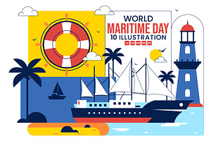 10 World Maritime Day Illustration, a Transportation Illustration by denayunebgt