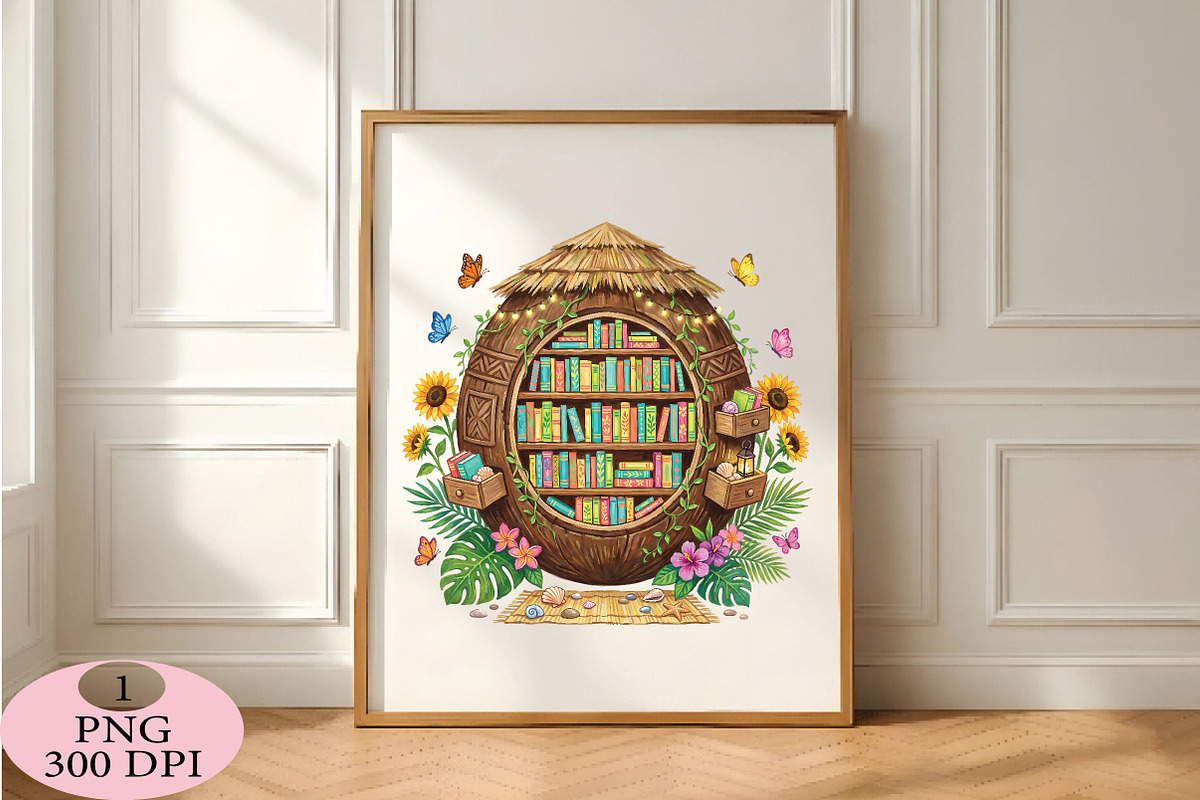 Summer Coconut Library PNG, a Seasonal Illustration by Daily.Designs (Photo 5 of 5)