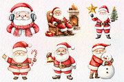 Adorable Santa Watercolor Clipart, an Illustration by Dream Creation (Thumbnail 4 of 6)