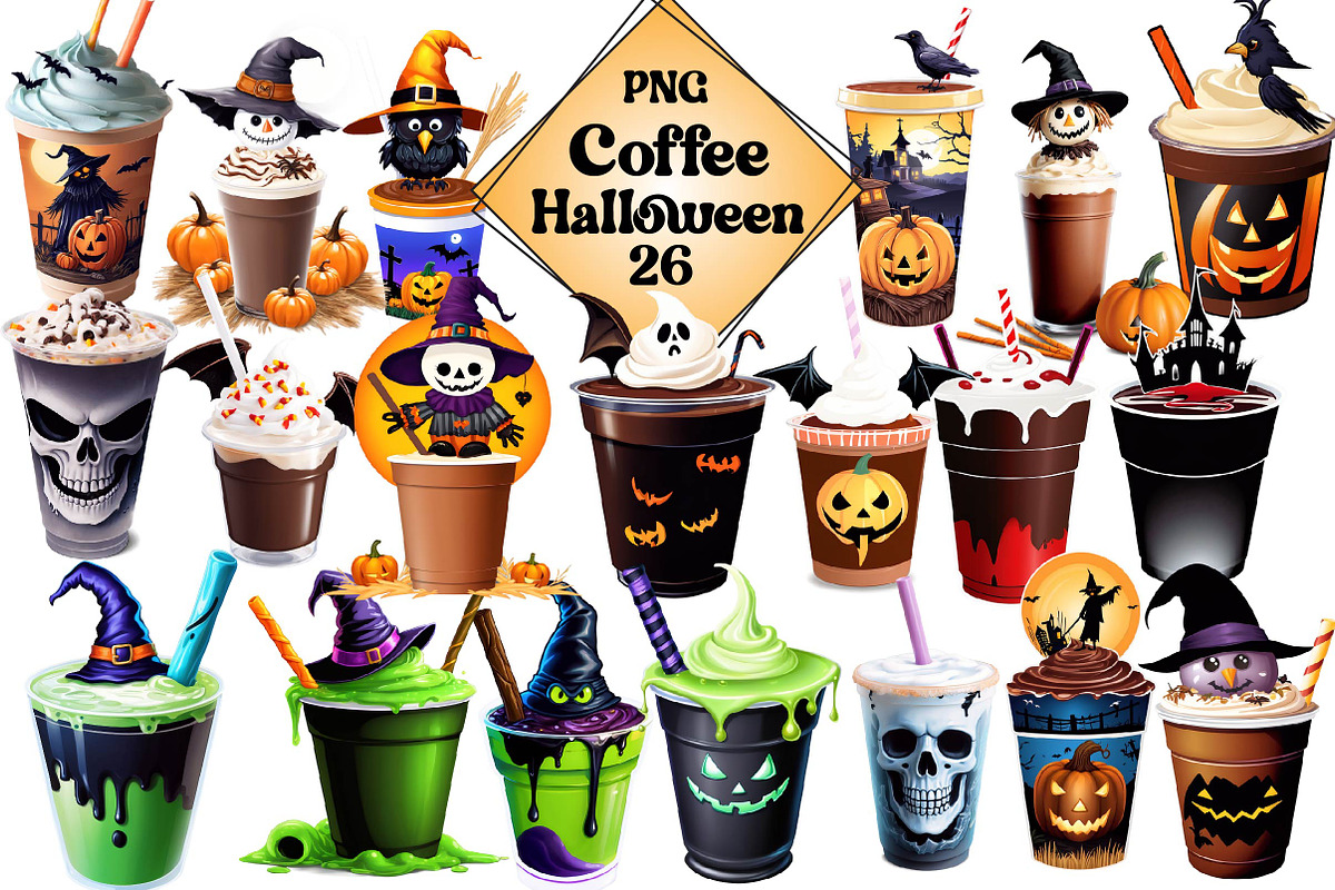 Coffee Halloween Clipart, an Illustration by Wow Magic (Photo 1 of 4)