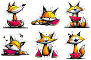 Summer Fox Enjoy Watermelon Clipart, an Illustration by DreamPrint404 (Thumbnail 4 of 7)