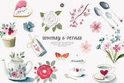 whimsical tea party clipart set, a Decorative Illustration by Patishop Art (Thumbnail 2 of 10)