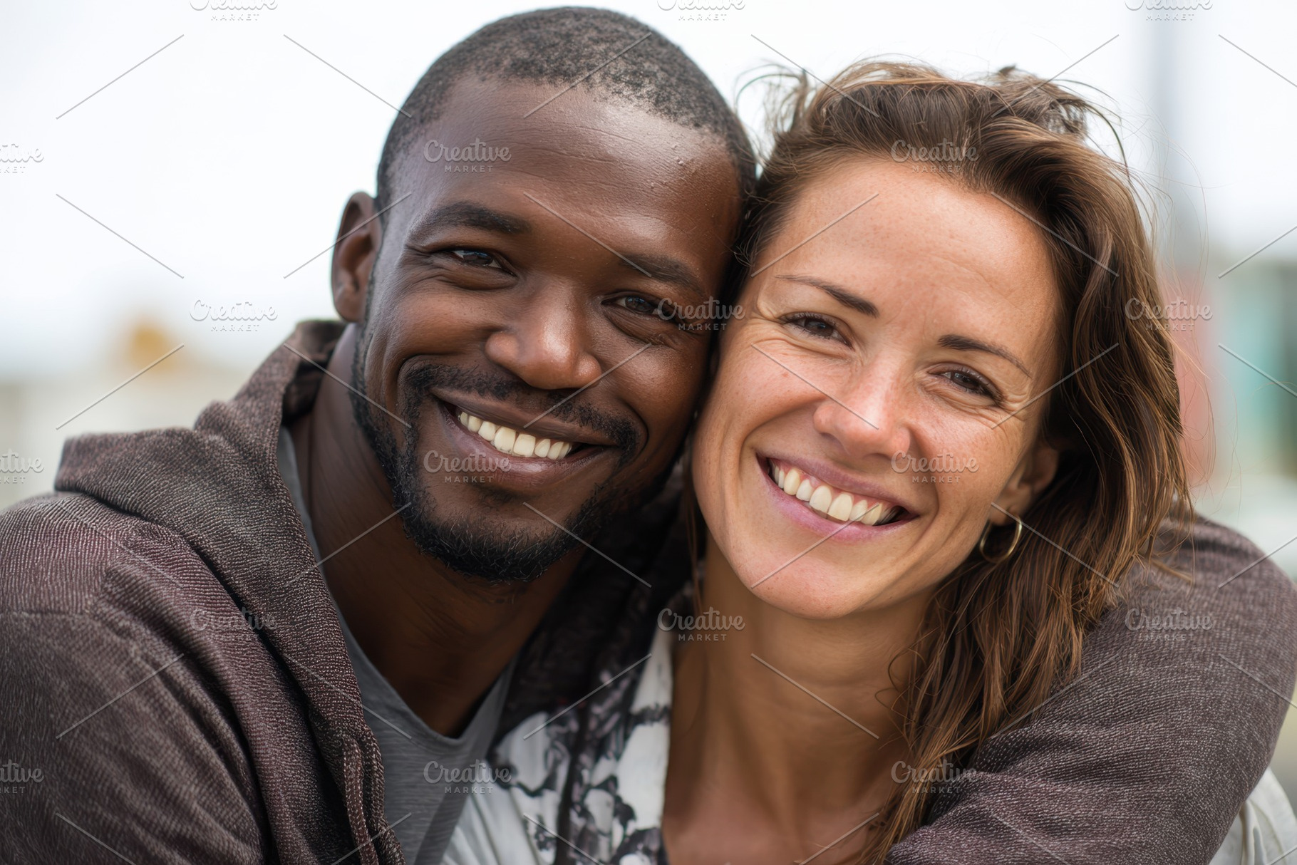 Happy Couple Embracing Outdoors, a Person Photo by AlyaAnd