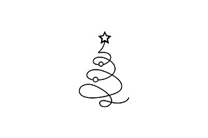 Spiral Star Ornament Christmas Tree, a Branding & Logo Template by Vectorium Studio