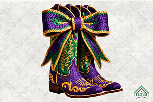 Crochet Mardi Gras Boots PNG, an Illustration by Craft Nest
