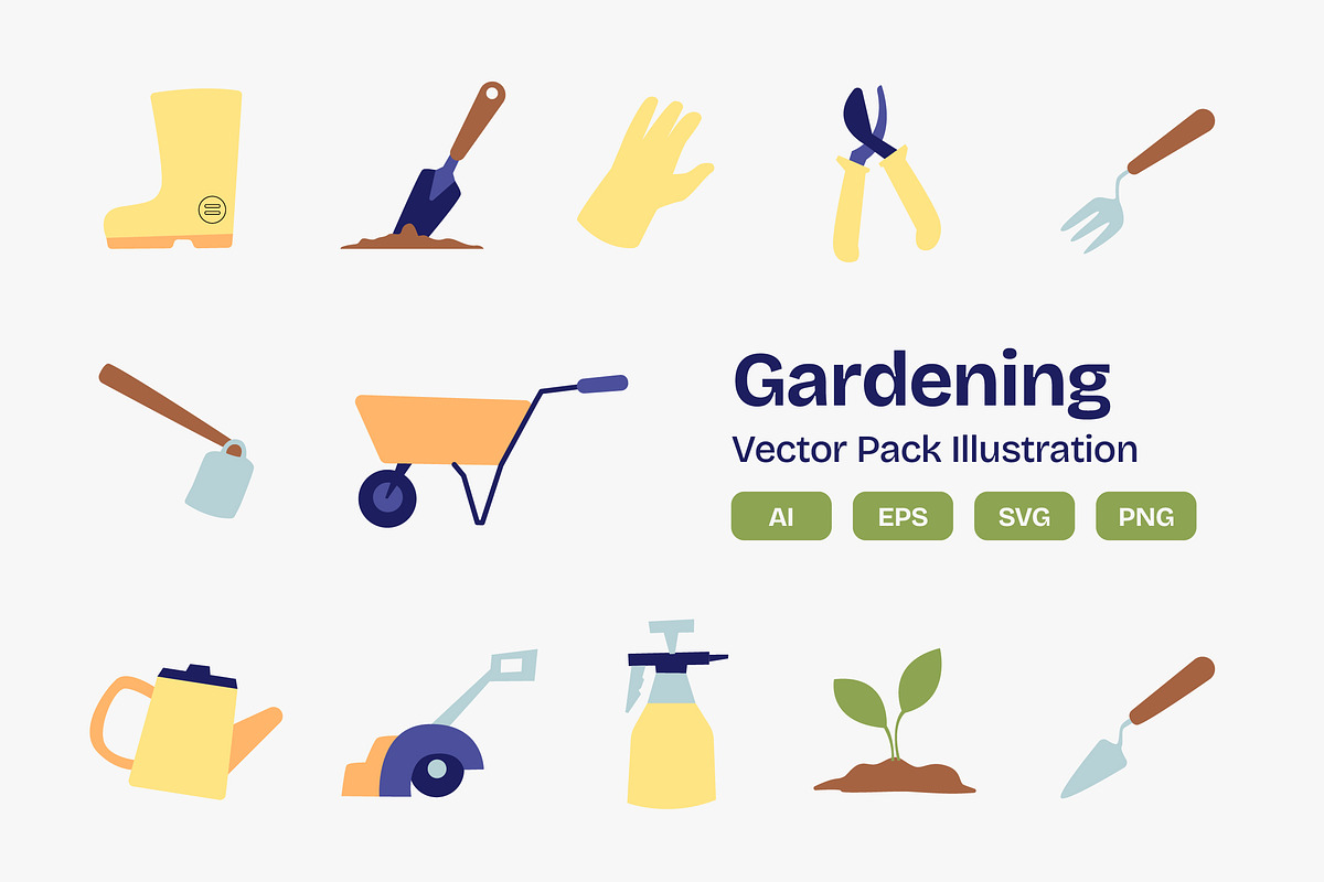 Gardening Illustration Collection, an Object Graphic by MikroType Std