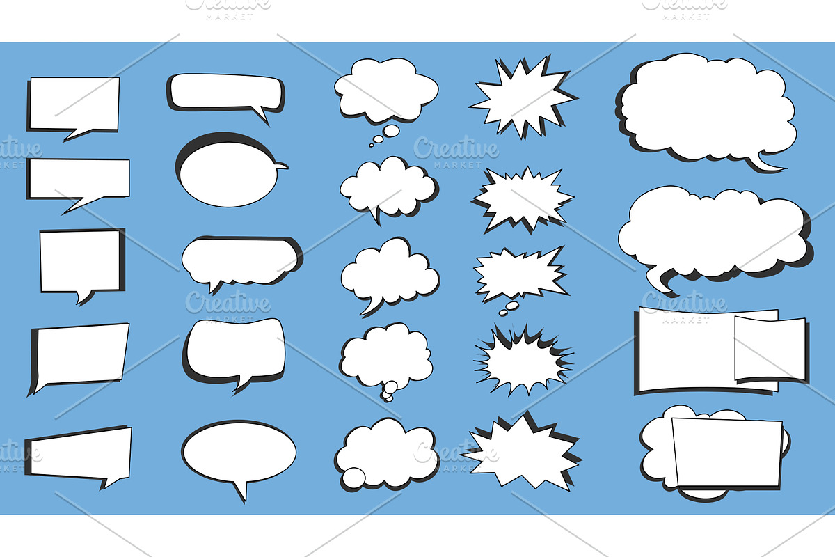 Speech Bubbles Set, a Texture Illustration by alexdndz