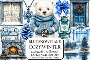 Cozy Winter Clipart Bundle, Blue Sno, an Illustration by Libby Wishes (Thumbnail 1 of 6)