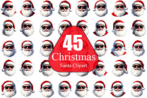 Christmas Santa Clipart Bundle Files