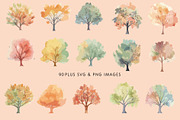 Autumn Trees Watercolor 90 SVG Image, a Seasonal Illustration by Image Design (Thumbnail 3 of 5)